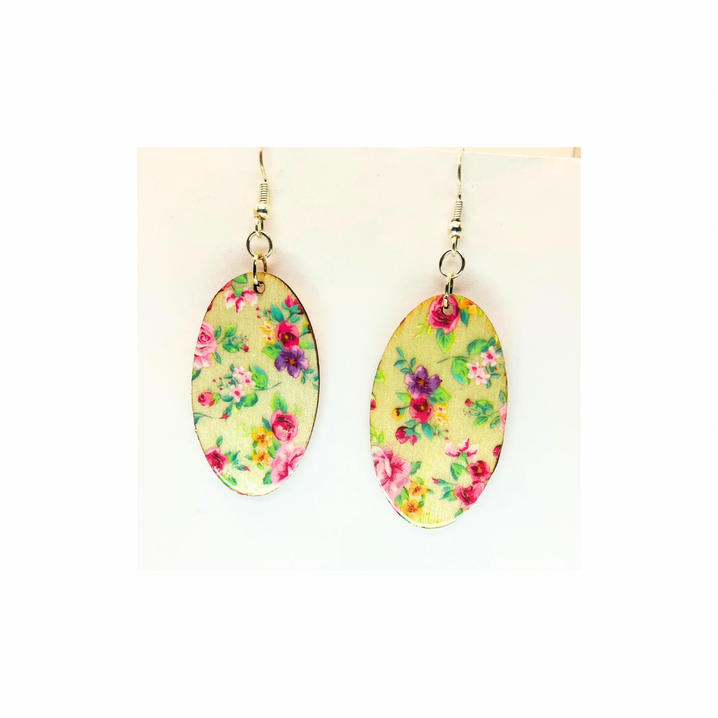 Floral Lightweight Wood Dangle Earring