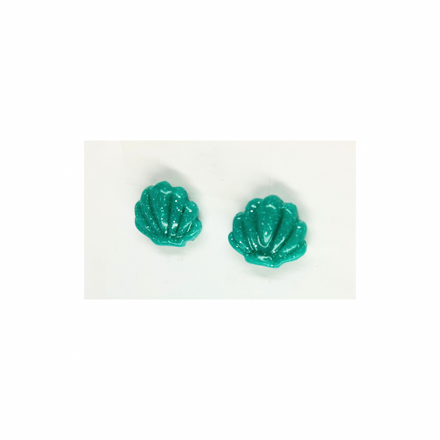 Green Sparkle Shell Stud Earrings | Crafting By BB