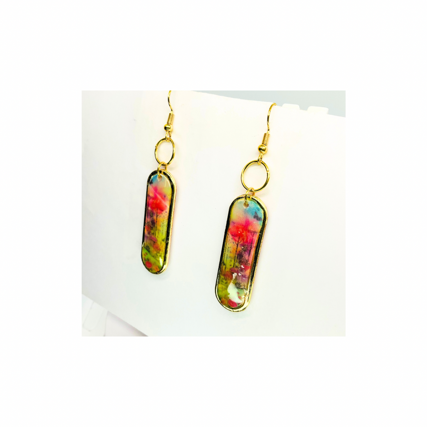 French Garden Collection Gold Bar Floral Dangle Earring