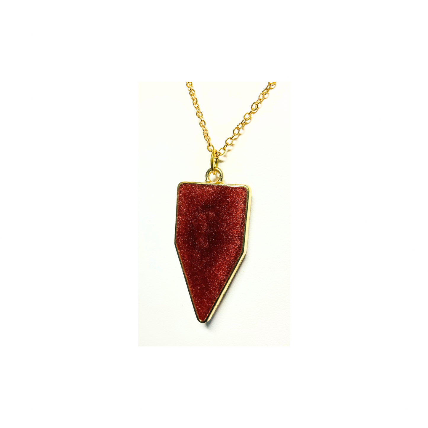 Bronze and Gold Arrow Resin Pendant 18-inch Necklace - Unique Design Jewelry Piece