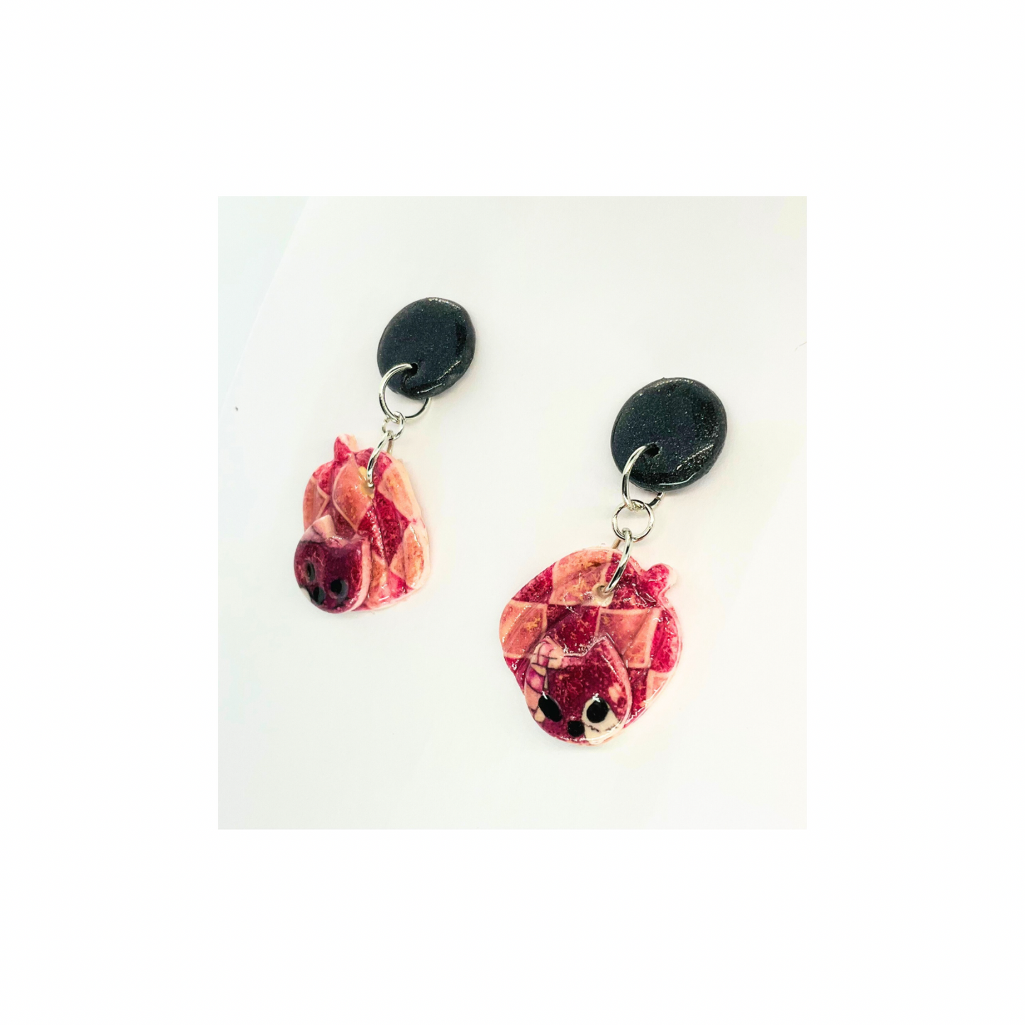 Wizard Collection Tall Pumpkin with Cat Dangle Earrings - Quirky & Eye-Catching Design for Women's Fashion Accessories