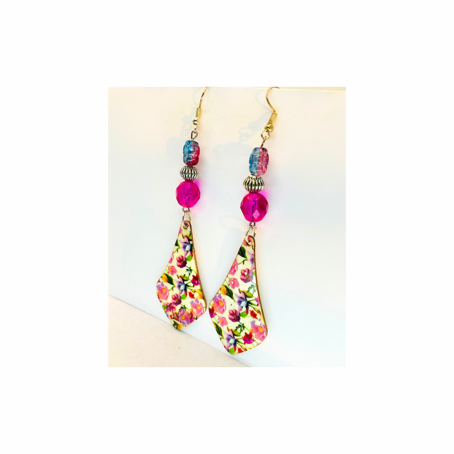 Boho Style French Garden Wood Dangle Earring