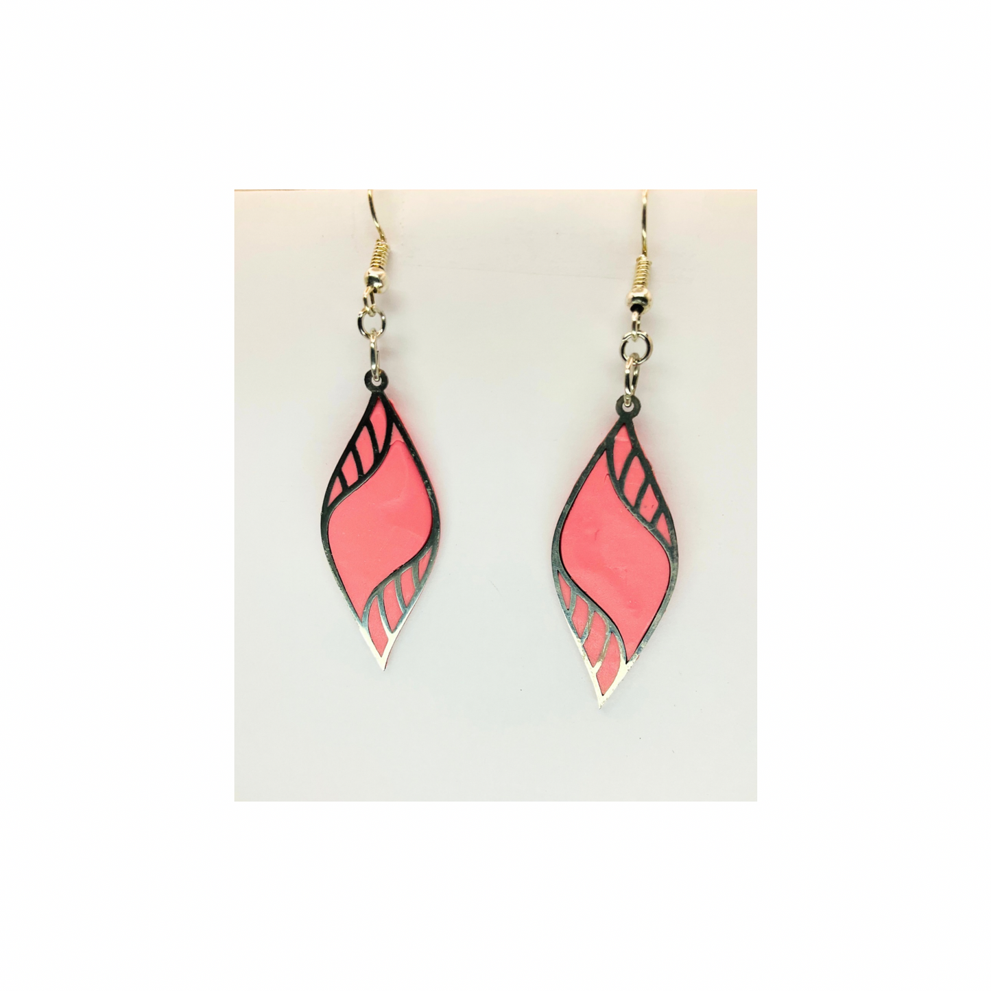 Pink and Silver Swirl Dangle Earring-Crafting By BB
