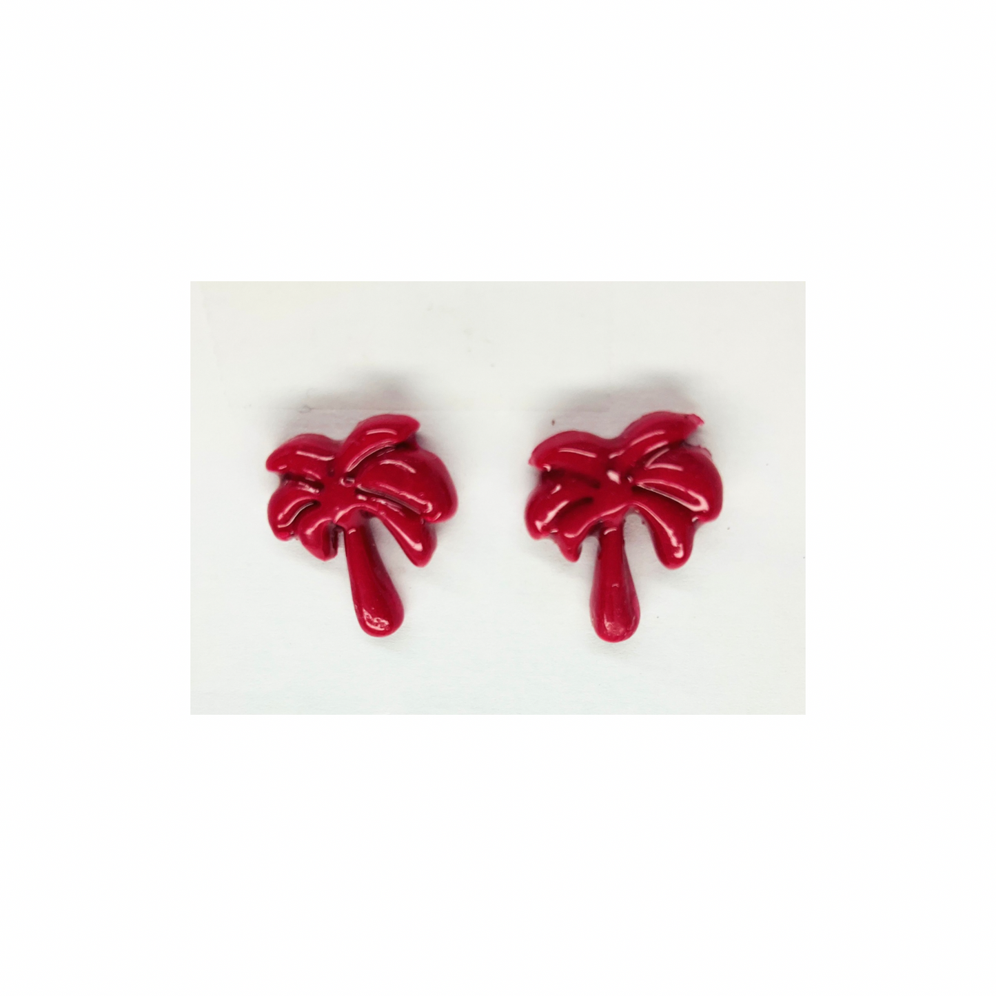 Hot Pink Palm Tree Stud Earrings | Crafting By BB