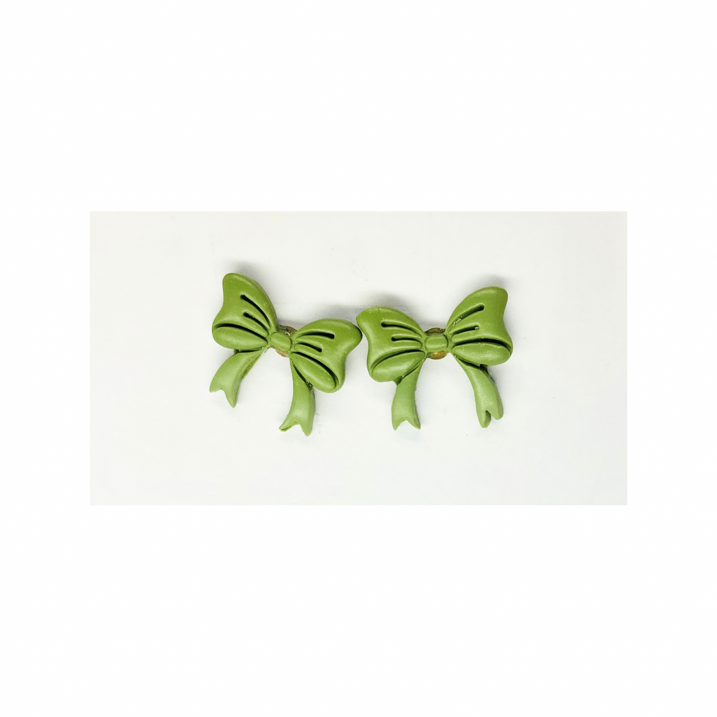 Olive Green Bow Stud Earrings | Crafting By BB