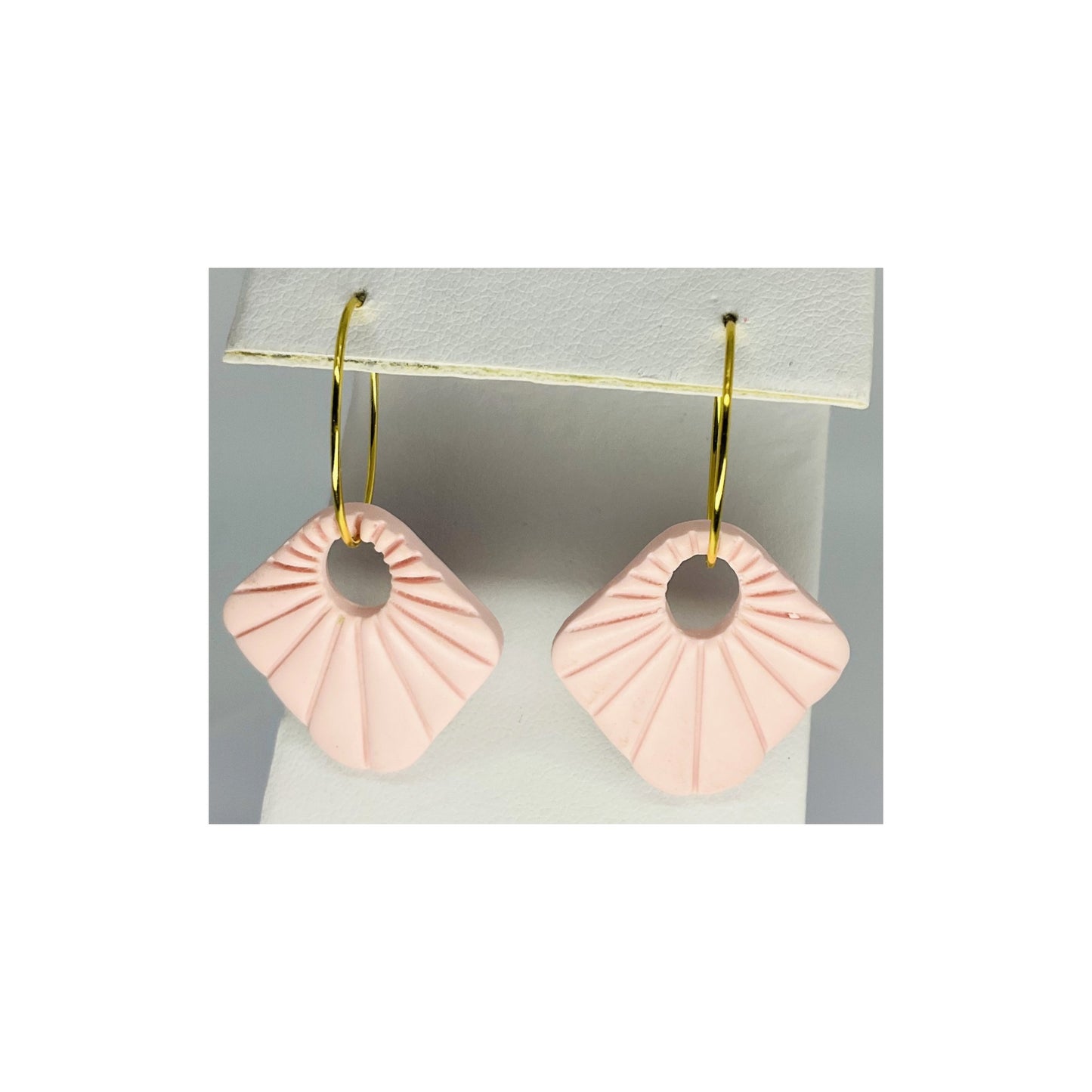 Pink Boho on Gold Hoop Dangle Earring-Crafting By BB