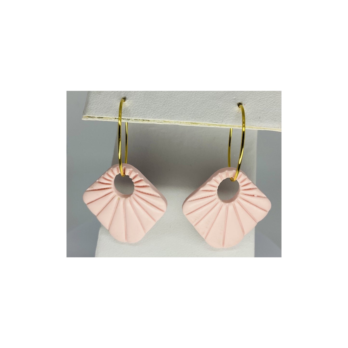 Pink Boho on Gold Hoop Dangle Earring-Crafting By BB