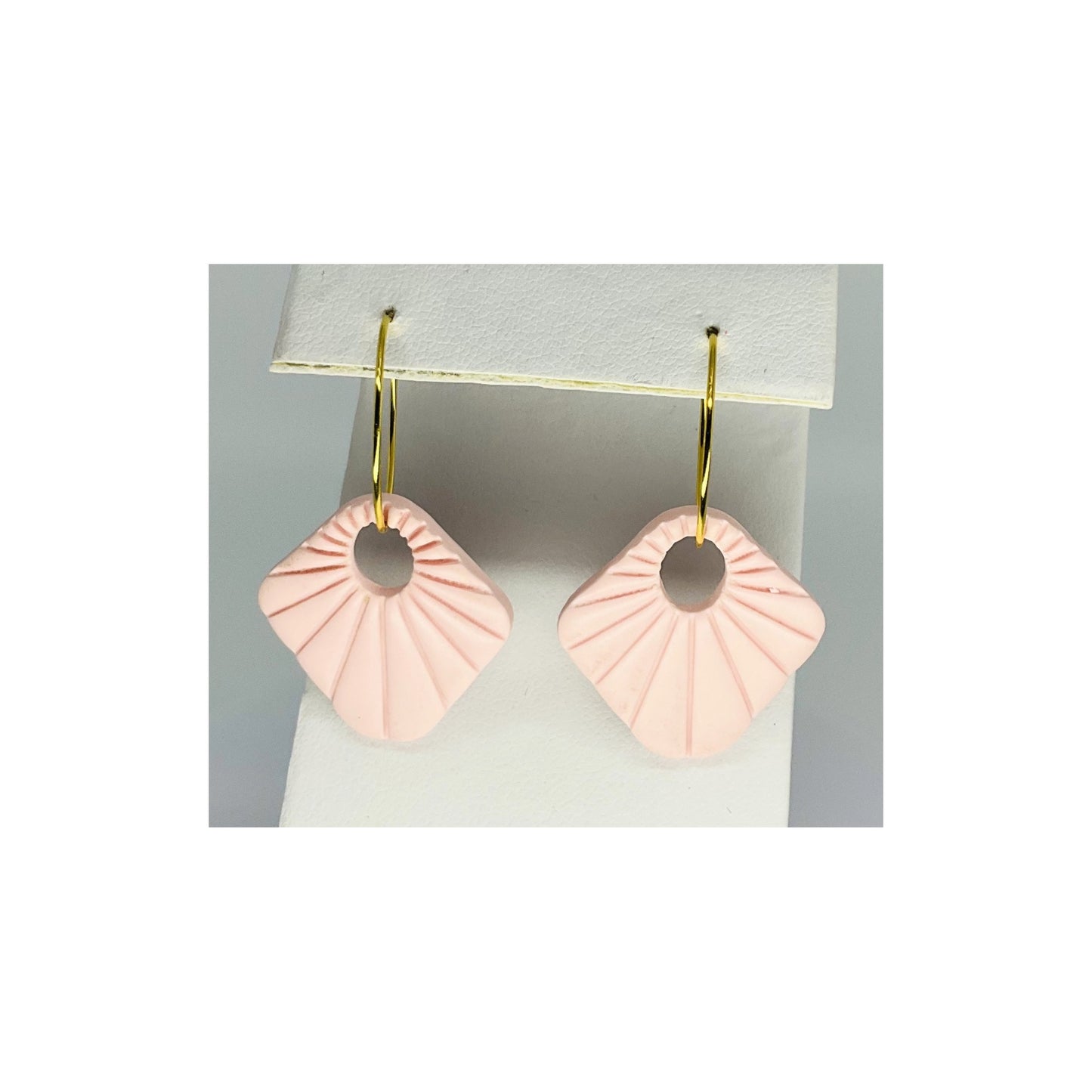 Pink Boho on Gold Hoop Dangle Earring-Crafting By BB