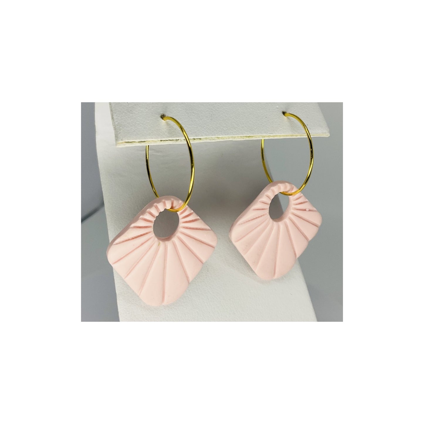 Pink Boho on Gold Hoop Dangle Earring-Crafting By BB