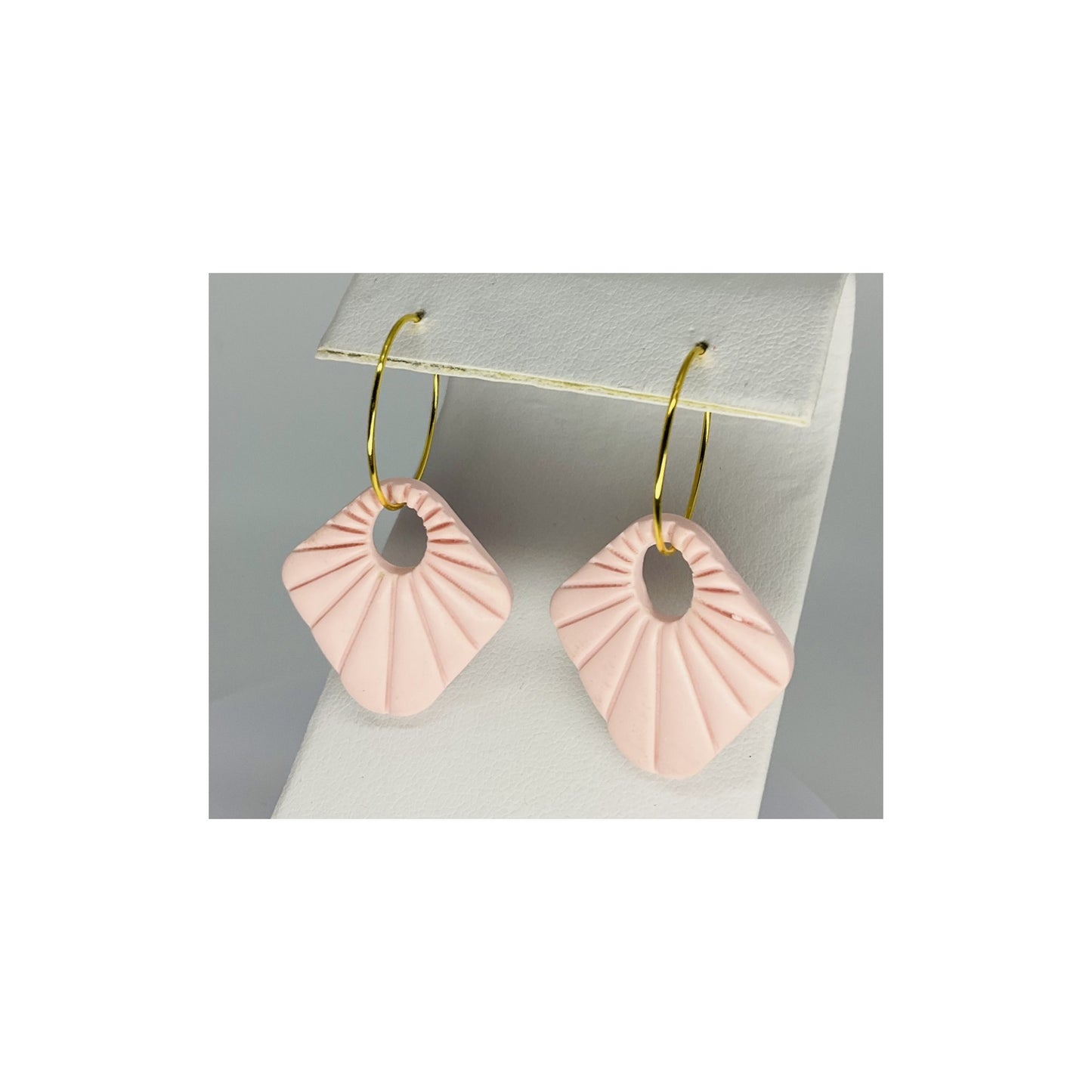 Pink Boho on Gold Hoop Dangle Earring-Crafting By BB